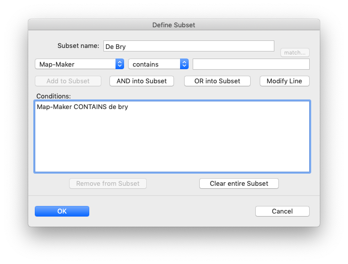 Define Subset dialog