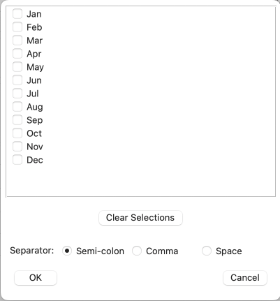 Multiselect panel