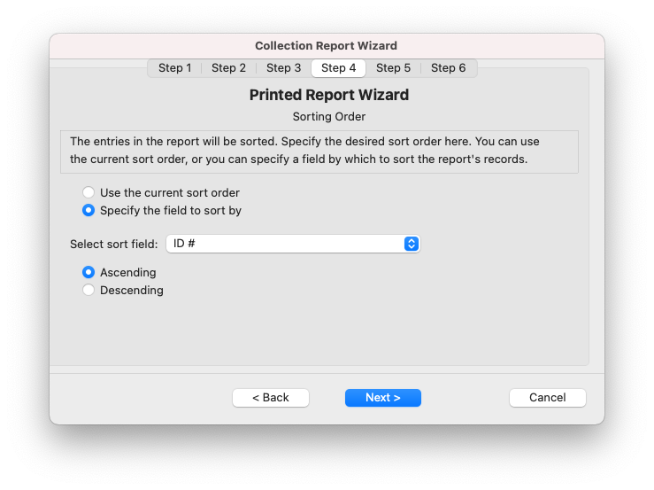 Report Wizard - Step 4