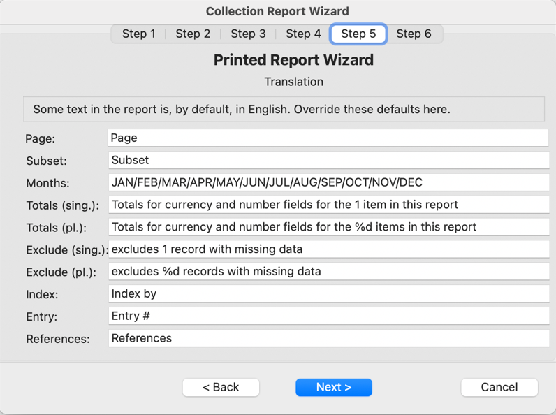 Report Wizard - Step 5