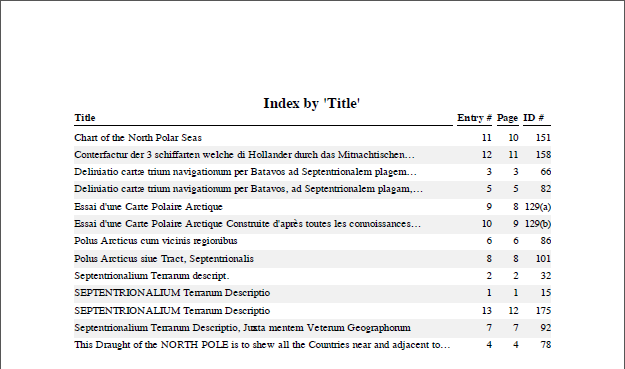 Report Wizard Index